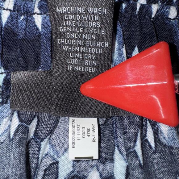 Lane Bryant 14/16 Blue White Batik Coastal Elastic Waist Tiered Boho Maxi Skirt - Picture 5 of 5